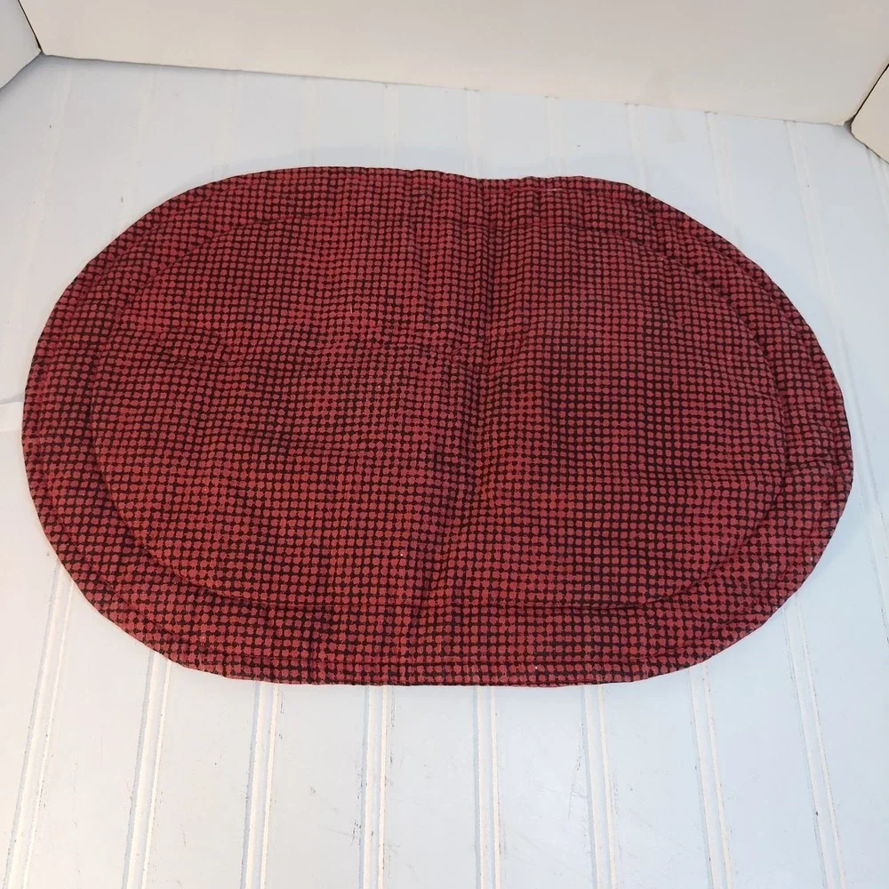 Set of 4 VTG Apple Quilted Placemats Farmhouse Cottagecore Country Style Oval